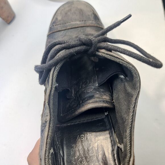 Feud britannia 'Learner' Lace Up Leather Ankle Booties w/ Stacked Heels Sz 6 - Picture 9 of 16